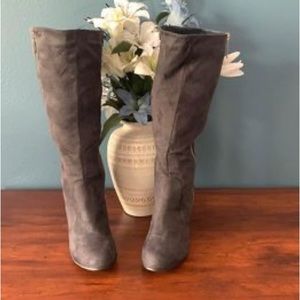 EUC Gray suede boots. 3.5” heel.  Size 10.